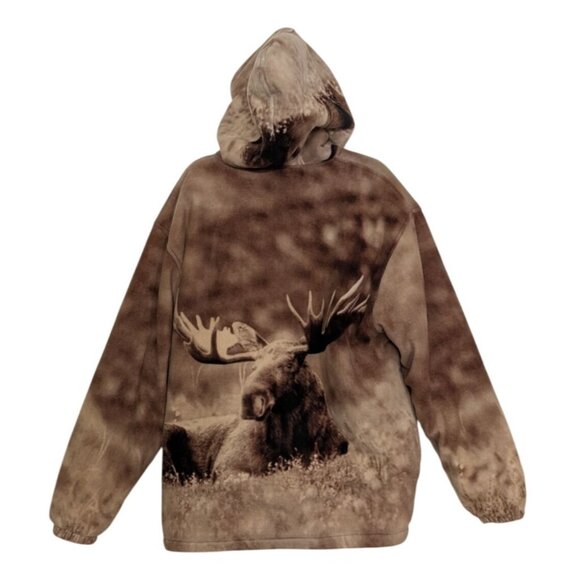 Black Canyon Outfitters Moose Jacket Womens Size Large Beige Sherpa Lined Hooded - Picture 10 of 15